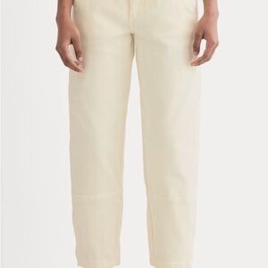 Everlane Cream Cropped Straight-Leg Jeans
